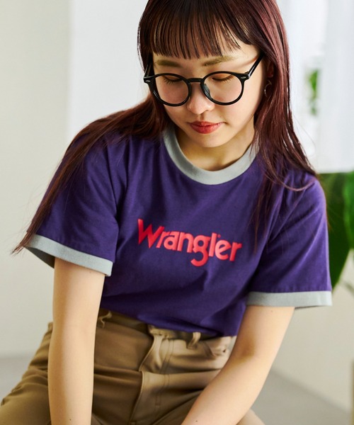 Wrangler（ラングラー）の「ラングラーロゴリンガーT（Tシャツ/カットソー・レディース・アイボリー/グレー/パープル・X-SMALL）」の15枚目の写真
