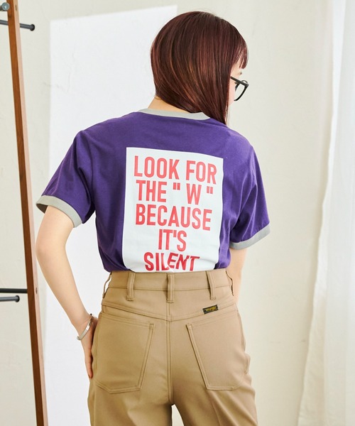 Wrangler（ラングラー）の「ラングラーロゴリンガーT（Tシャツ/カットソー・レディース・アイボリー/グレー/パープル・X-SMALL）」の13枚目の写真