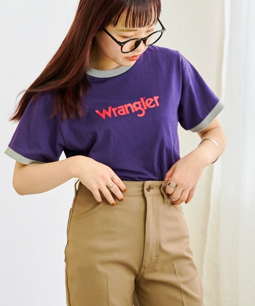Wrangler（ラングラー）の「ラングラーロゴリンガーT（Tシャツ/カットソー・レディース・アイボリー/グレー/パープル・X-SMALL）」の11枚目の写真
