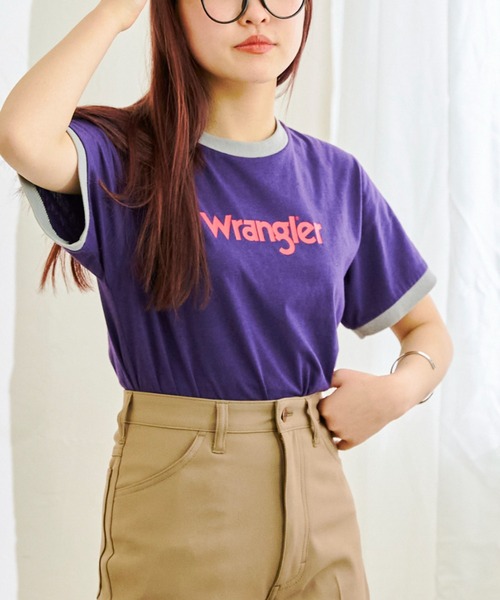 Wrangler（ラングラー）の「ラングラーロゴリンガーT（Tシャツ/カットソー・レディース・アイボリー/グレー/パープル・X-SMALL）」の10枚目の写真