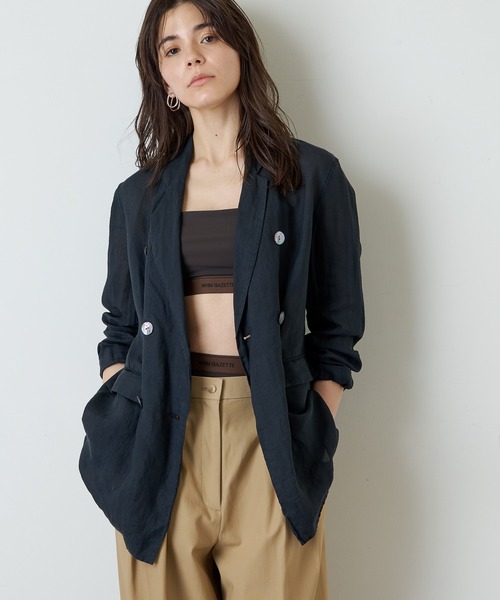 Whim Gazette(ウィムガゼット)の「ラミージャケット(テーラードジャケット・レディース・ブラック/オフホワイト・FREE)」の7枚目の写真