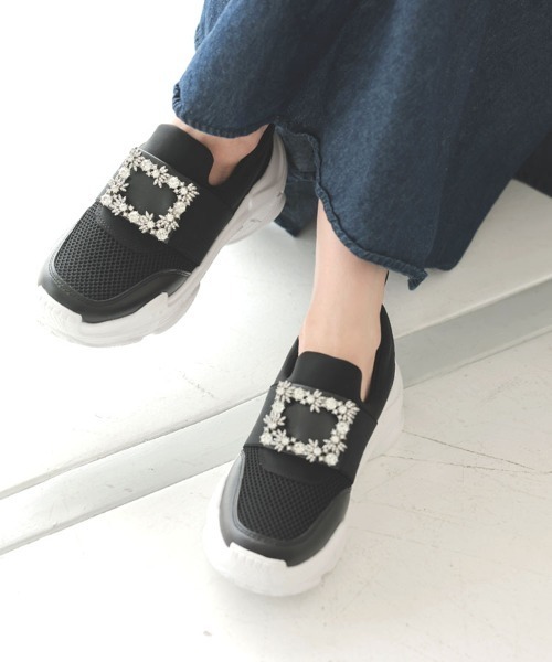 DONOBAN(ドノバン)の「ビジュウスニーカー(スニーカー・レディース・ブラック/ホワイト・M/L/S/LL)」の2枚目の写真