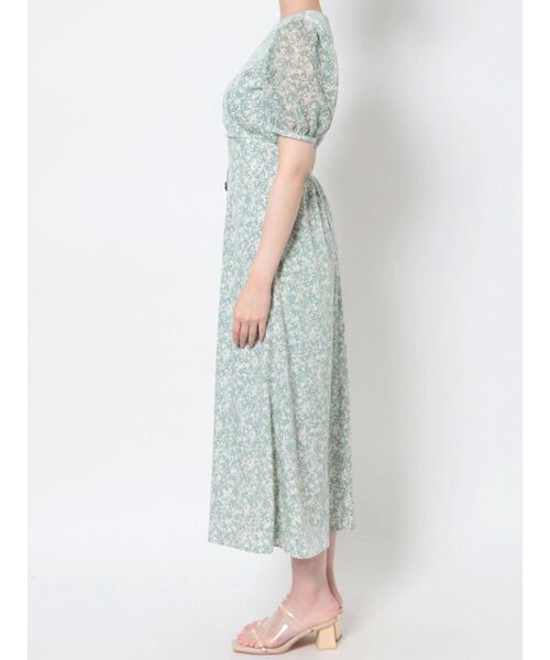 LAGUNAMOON（ラグナムーン）の「シアースリーブフラワーカシュクールワンピース（ワンピース・レディース・ブラック/イエロー/ミント・SMALL/MEDIUM）」の6枚目の写真