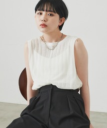 Aunt Marie's | 透かし編みノースリーブニット / タンクトップ / ドライタッチ(タンクトップ)