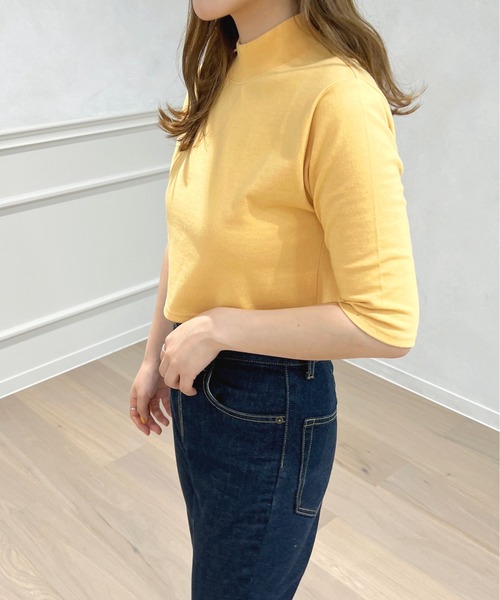 apres jour(アプレジュール)の「モックネックショートTシャツ【ZOZOTOWN限定アイテム】(Tシャツ/カットソー・レディース・オフホワイト/アイボリー/ブラック/イエロー・X-LARGE/フリー)」の16枚目の写真