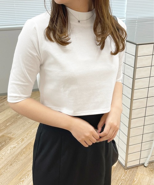 apres jour(アプレジュール)の「モックネックショートTシャツ【ZOZOTOWN限定アイテム】(Tシャツ/カットソー・レディース・オフホワイト/アイボリー/ブラック/イエロー・X-LARGE/フリー)」の13枚目の写真