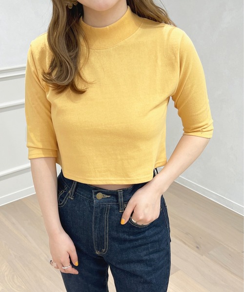 apres jour(アプレジュール)の「モックネックショートTシャツ【ZOZOTOWN限定アイテム】(Tシャツ/カットソー・レディース・オフホワイト/アイボリー/ブラック/イエロー・X-LARGE/フリー)」の14枚目の写真