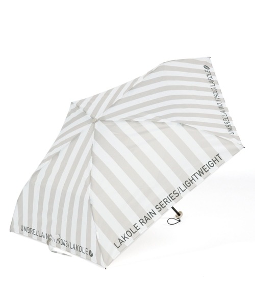 LAKOLE(ラコレ)の「【軽量】ストライプ折り畳み傘 / 258378(折りたたみ傘・レディース・イエロー/グレー/ネイビー/マスタード/チャコール/ベージュ/ライトグレー・FREE)」の9枚目の写真