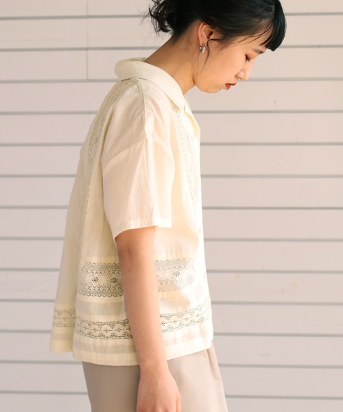 cepo(セポ)の「カイキンレースシャツ(シャツ/ブラウス・レディース・ブラック/ベージュ/グリーン/オレンジ・M)」の7枚目の写真