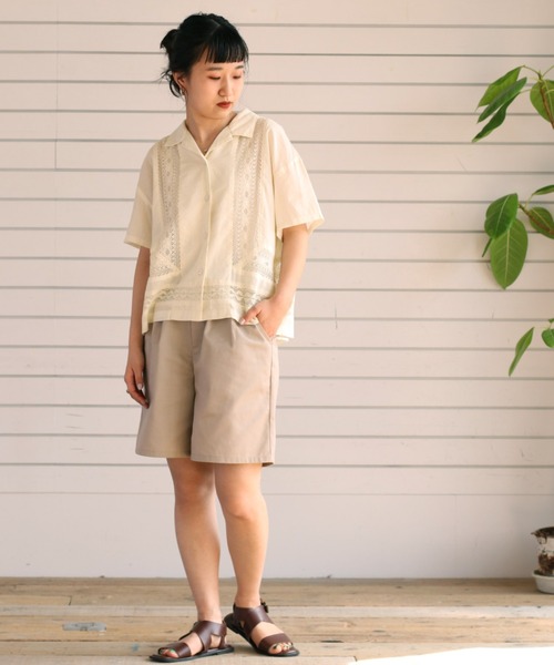 cepo(セポ)の「カイキンレースシャツ(シャツ/ブラウス・レディース・ブラック/ベージュ/グリーン/オレンジ・M)」の8枚目の写真