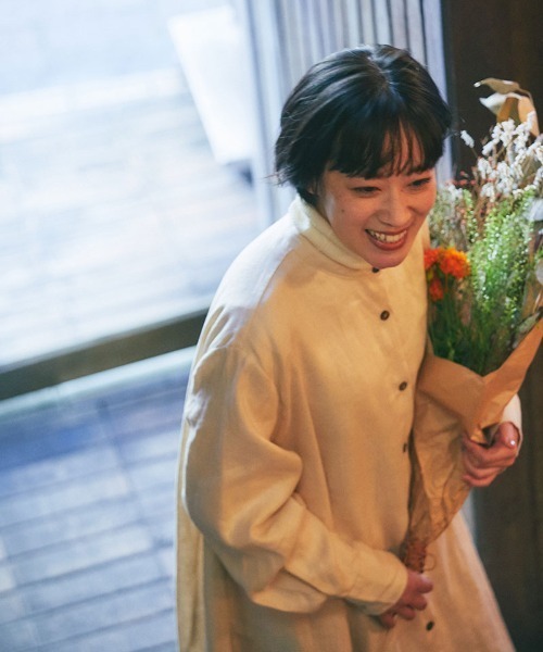 and R（アンドアール）の「リネンフレアワンピース（ワンピース・レディース・ベージュ/ネイビー/レッド・FREE）」の6枚目の写真