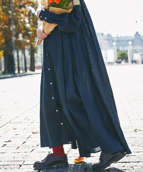 and R（アンドアール）の「リネンフレアワンピース（ワンピース・レディース・ベージュ/ネイビー/レッド・FREE）」の17枚目の写真