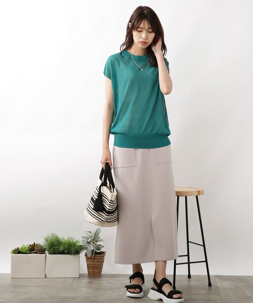 DRESKIP(ドレスキップ)の「◆ダンボ-ルニットナロ-スカート(スカート・レディース・ライトグレー/ピンク系/ブラック・03/02/04)」の7枚目の写真