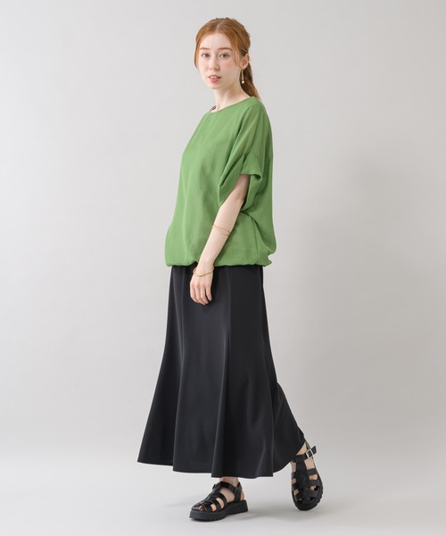 CLOCHE(クロシェ)の「cloche 裾バルーンプルオーバー(Tシャツ/カットソー・レディース・ベージュ/グリーン・FREE)」の4枚目の写真