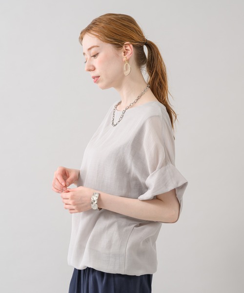 CLOCHE(クロシェ)の「cloche 裾バルーンプルオーバー(Tシャツ/カットソー・レディース・ベージュ/グリーン・FREE)」の22枚目の写真