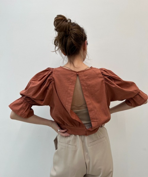 y/m（イム）の「ショートブラウス（シャツ/ブラウス・レディース・オフホワイト/ダークオレンジ・FREE）」の21枚目の写真