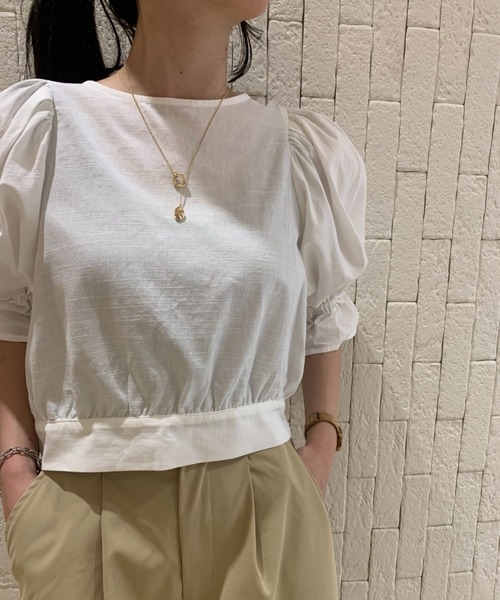 y/m（イム）の「ショートブラウス（シャツ/ブラウス・レディース・オフホワイト/ダークオレンジ・FREE）」の6枚目の写真