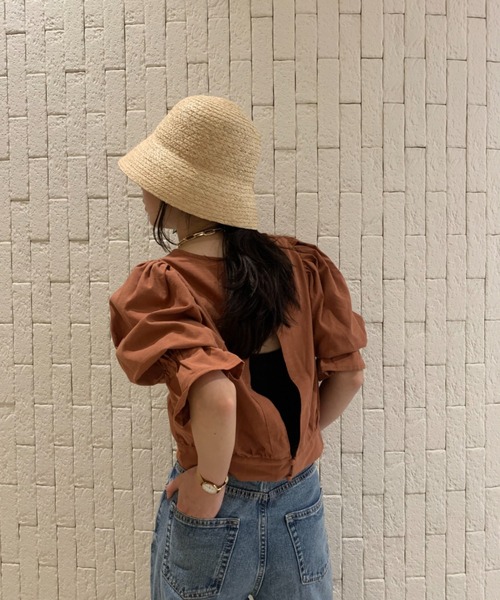 y/m（イム）の「ショートブラウス（シャツ/ブラウス・レディース・オフホワイト/ダークオレンジ・FREE）」の17枚目の写真