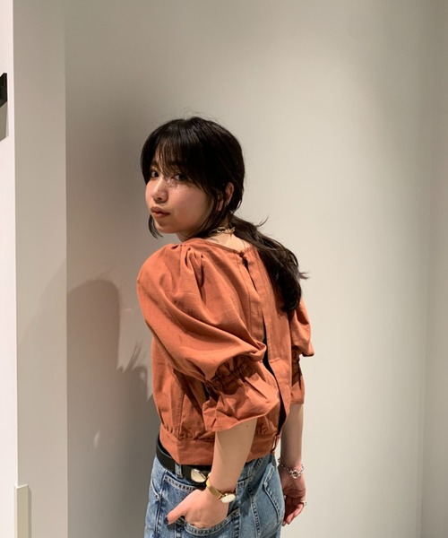 y/m（イム）の「ショートブラウス（シャツ/ブラウス・レディース・オフホワイト/ダークオレンジ・FREE）」の12枚目の写真