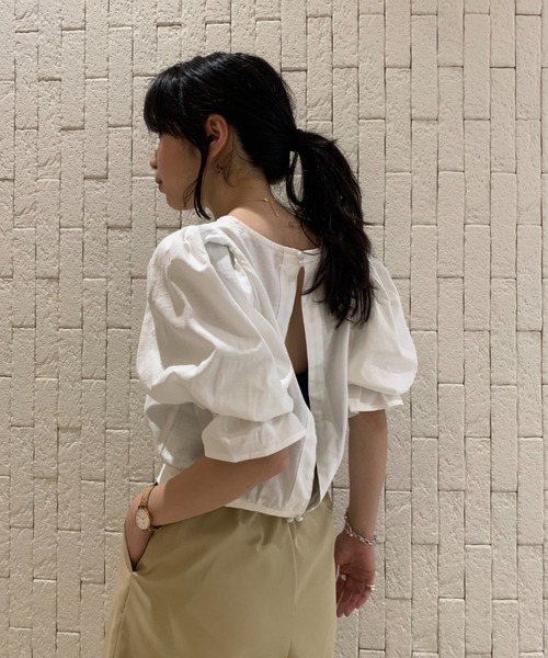 y/m（イム）の「ショートブラウス（シャツ/ブラウス・レディース・オフホワイト/ダークオレンジ・FREE）」の8枚目の写真