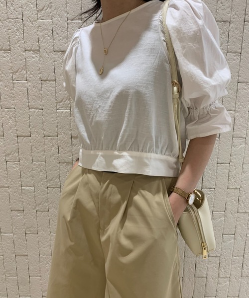 y/m（イム）の「ショートブラウス（シャツ/ブラウス・レディース・オフホワイト/ダークオレンジ・FREE）」の5枚目の写真