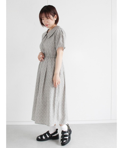 ehka sopo(エヘカソポ)の「小花柄ワンピース(ワンピース・レディース・ブラック/オフホワイト/キナリ・フリ-)」の11枚目の写真