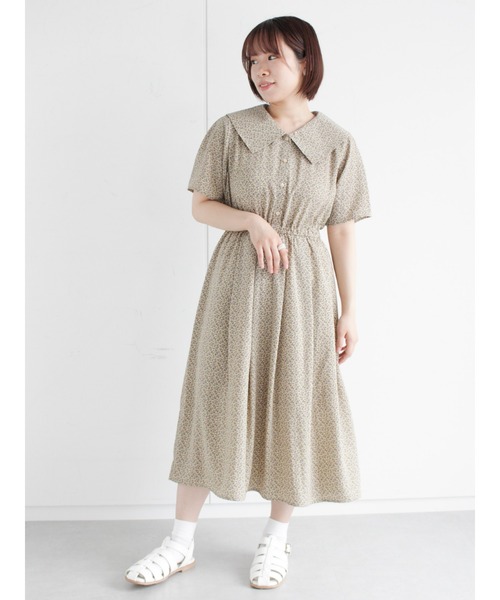 ehka sopo(エヘカソポ)の「小花柄ワンピース(ワンピース・レディース・ブラック/オフホワイト/キナリ・フリ-)」の6枚目の写真