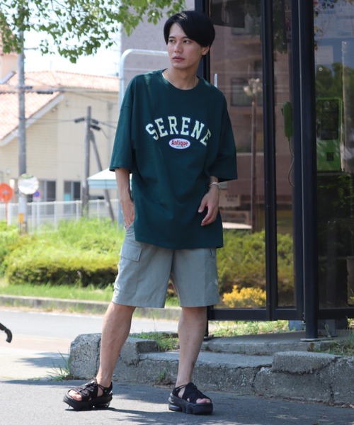 Bling Leads（ブリングリーズ）の「《Bling leads》ワッペンオーバーサイズTシャツ（Tシャツ/カットソー・レディース・ダークグリーン/スミクロ/グレイッシュブルー/ホワイト系1/ホワイト系2/ブルー系1/ブルー系2・MEDIUM/LARGE）」の16枚目の写真