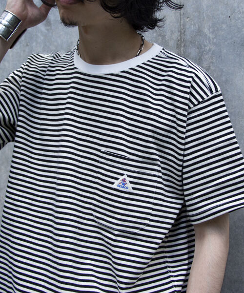 GEVACO(ゲバコ)の「【GEVACO/ゲバコ】オープンエンド度詰め天竺 半袖ポケット付きTシャツ(Tシャツ/カットソー・メンズ・チャコールグレー/ベージュ/オフホワイト/ピンク/ブラック系その他3/ブルー系その他3/ベージュ系その他3・S/M/L)」の2枚目の写真