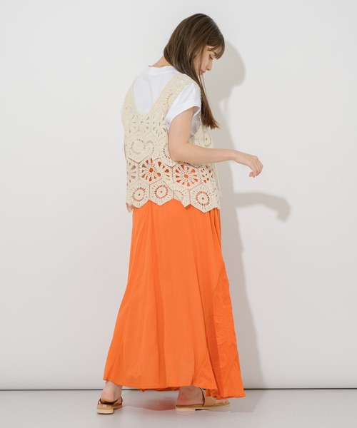 Paradise Picnic（パラダイスピクニック）の「クロシェ編みタンクトップ（ベスト・レディース・ブラック/ベージュ・FREE）」の18枚目の写真