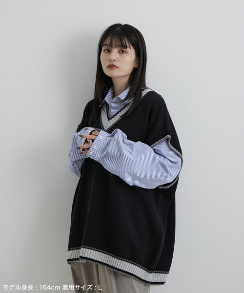 Mr.SZK × JUNRed / オーバーサイズ チルデンニットベスト（ベスト