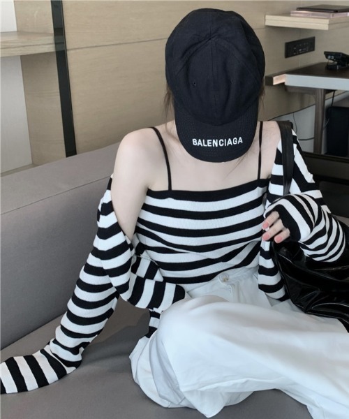gossip!ロサンゼルス(ゴシップロサンゼルス)の「ニットキャミカーディガン(アンサンブル・レディース・ブラック/マルチ/ホワイト・FREE)」の20枚目の写真