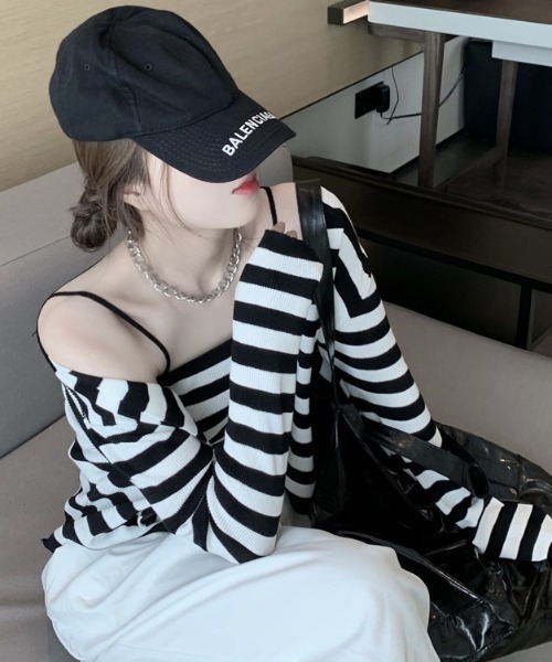 gossip!ロサンゼルス(ゴシップロサンゼルス)の「ニットキャミカーディガン(アンサンブル・レディース・ブラック/マルチ/ホワイト・FREE)」の18枚目の写真