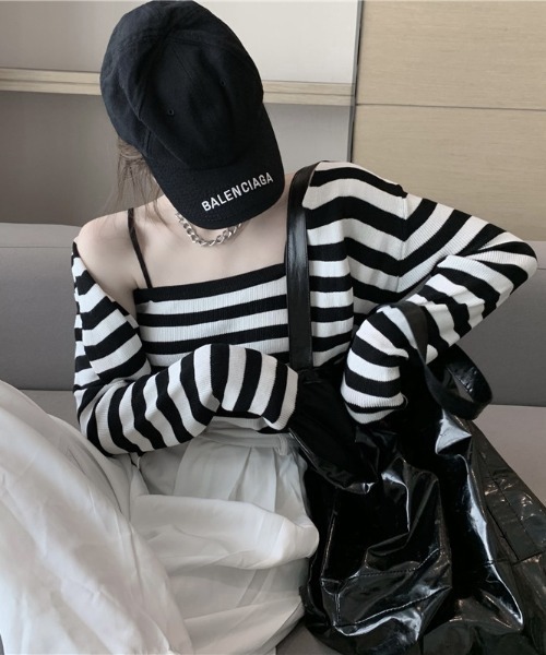 gossip!ロサンゼルス(ゴシップロサンゼルス)の「ニットキャミカーディガン(アンサンブル・レディース・ブラック/マルチ/ホワイト・FREE)」の17枚目の写真
