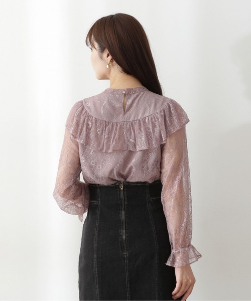 PROPORTION BODY DRESSING（プロポーションボディドレッシング）の「ギャザーフリルレースブラウス / 1212210901（シャツ/ブラウス・レディース・ブラウン系その他/ホワイト系その他/ブルー・FREE）」の12枚目の写真