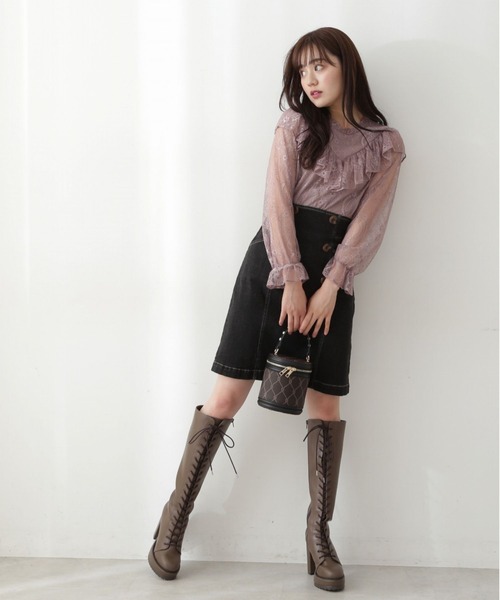 PROPORTION BODY DRESSING（プロポーションボディドレッシング）の「ギャザーフリルレースブラウス / 1212210901（シャツ/ブラウス・レディース・ブラウン系その他/ホワイト系その他/ブルー・FREE）」の9枚目の写真