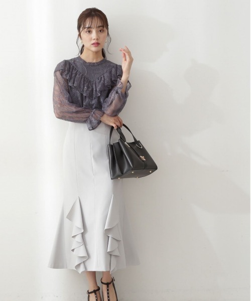 PROPORTION BODY DRESSING（プロポーションボディドレッシング）の「ギャザーフリルレースブラウス / 1212210901（シャツ/ブラウス・レディース・ブラウン系その他/ホワイト系その他/ブルー・FREE）」の5枚目の写真