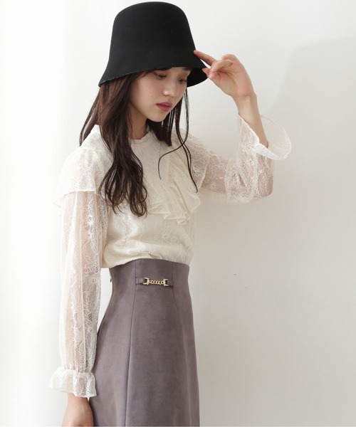 PROPORTION BODY DRESSING（プロポーションボディドレッシング）の「ギャザーフリルレースブラウス / 1212210901（シャツ/ブラウス・レディース・ブラウン系その他/ホワイト系その他/ブルー・FREE）」の19枚目の写真