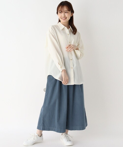 LAURA ASHLEY(ローラアシュレイ)の「細コールクロップドワイドパンツ(その他パンツ・レディース・グレー/ブルー・38)」の12枚目の写真