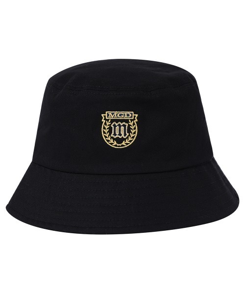 MAHAGRID（マハグリッド）の「『mahagrid/マハグリッド』CREST BUCKET HAT/クレストデザイン バケットハット（ハット・レディース・ベージュ/ブラック・FREE）」の2枚目の写真