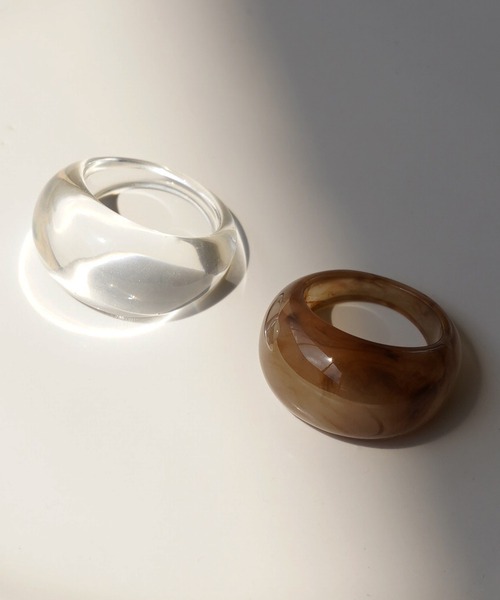 IAMUSE(アイアミューズ)の「クリアリング S0793【IAMUSE】(リング・レディース・クリア/クリアブラウン・FREE)」の3枚目の写真