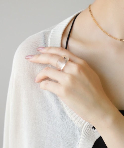 IAMUSE(アイアミューズ)の「クリアリング S0793【IAMUSE】(リング・レディース・クリア/クリアブラウン・FREE)」の7枚目の写真