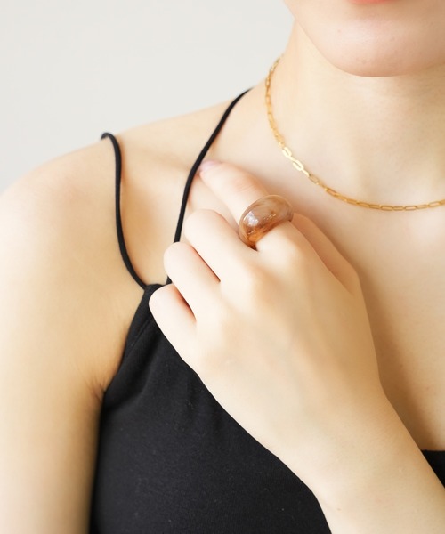 IAMUSE(アイアミューズ)の「クリアリング S0793【IAMUSE】(リング・レディース・クリア/クリアブラウン・FREE)」の10枚目の写真