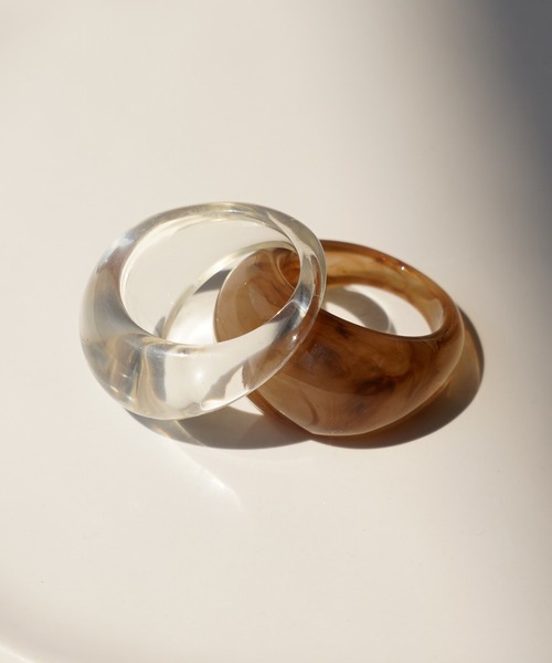 IAMUSE(アイアミューズ)の「クリアリング S0793【IAMUSE】(リング・レディース・クリア/クリアブラウン・FREE)」の15枚目の写真