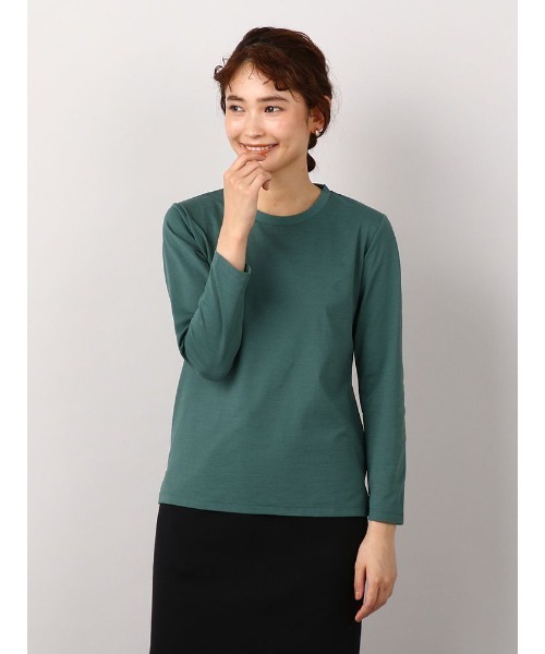 Perfect Suit FActory（パーフェクトスーツファクトリー）の「【SPALDING】ラウンドネックプルオーバー　グリーン/ホワイト（シャツ/ブラウス・レディース・グリーン/ホワイト・L/S/M）」の4枚目の写真