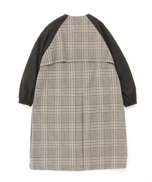 Munich（ミューニック）の「Munich（ミューニック）リサイクルポリエステル×チェックドッキングコート（ノーカラーコート・レディース・ブラック・S）」の2枚目の写真