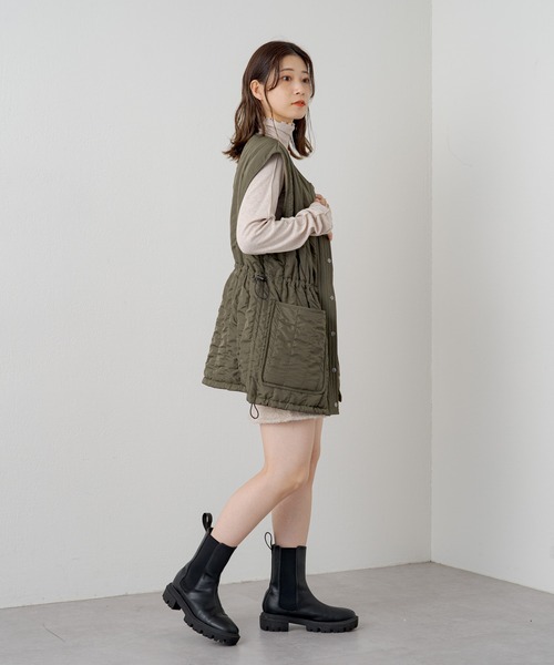 Kastane（カスタネ）の「【新色追加】MIXテレコメロウハイネックロンT（Tシャツ/カットソー・レディース・アイボリー/ブルー/モカ/サックスブルー・FREE）」の18枚目の写真