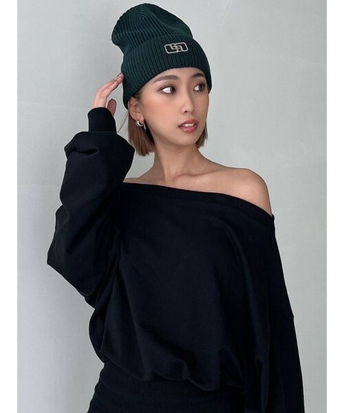 GYDA（ジェイダ）の「GG plate ニットキャップ（ニットキャップ/ビーニー・レディース・グリーン/オフホワイト/ブラック・FREE）」の5枚目の写真