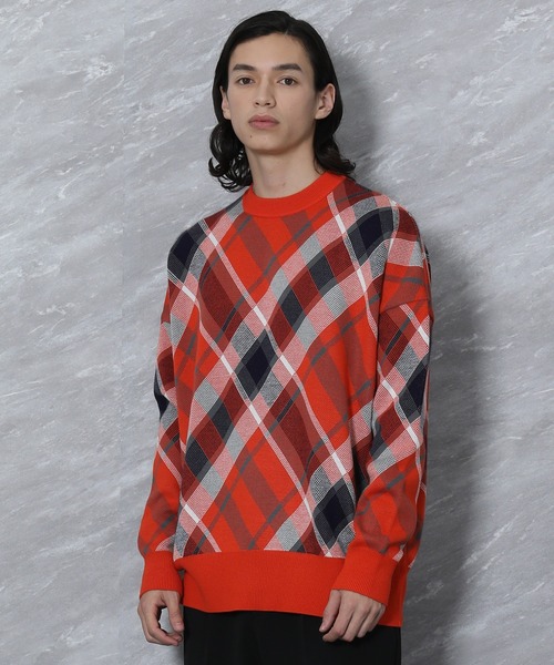 CITY TOKYO（シティトウキョウ）の「CROSS OVERチェックニット（ニット