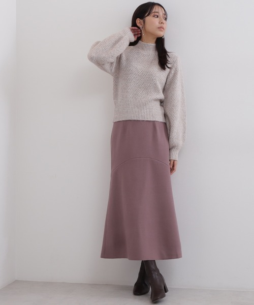 NATURAL BEAUTY BASIC(ナチュラルビューティーベーシック)の「メルトンライクマーメイドスカート(スカート・レディース・ピンク/イエロー/チャコールグレー・SMALL/MEDIUM)」の3枚目の写真